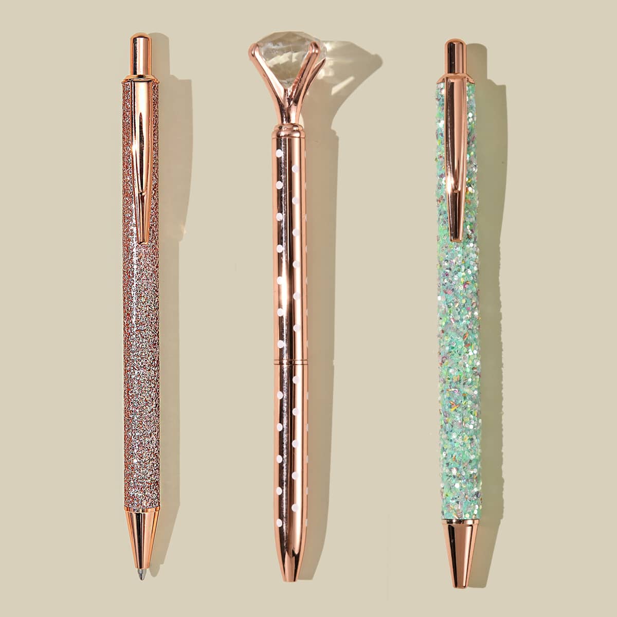 

3pcs Diamond Ballpoint Pen Set, Black