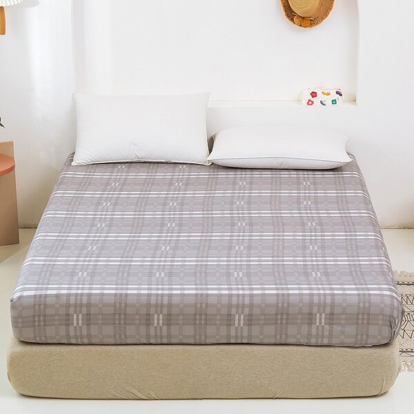 

Plaid Pattern Fitted Sheet, Grey
