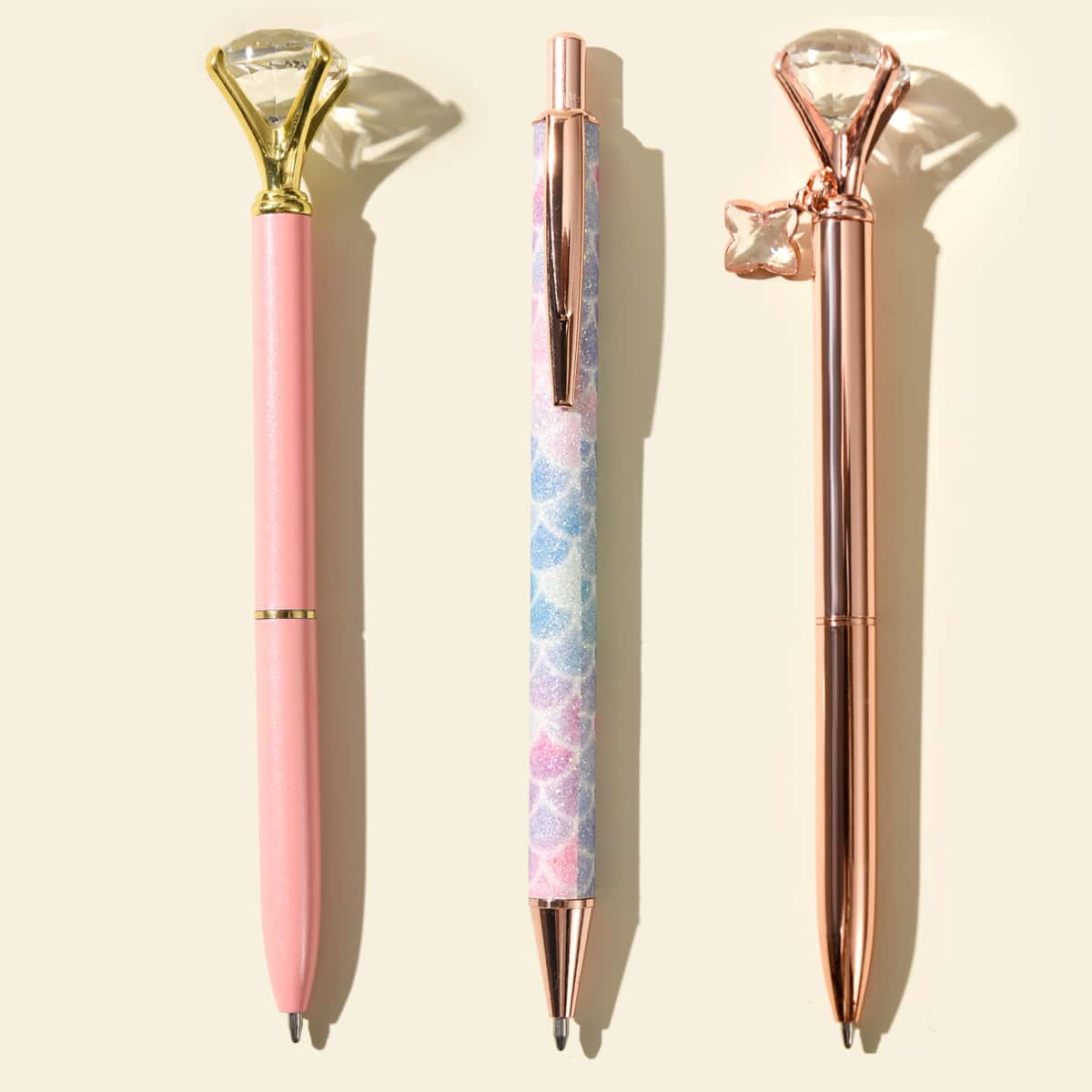 

3pcs Diamond Ballpoint Pen Set, Black