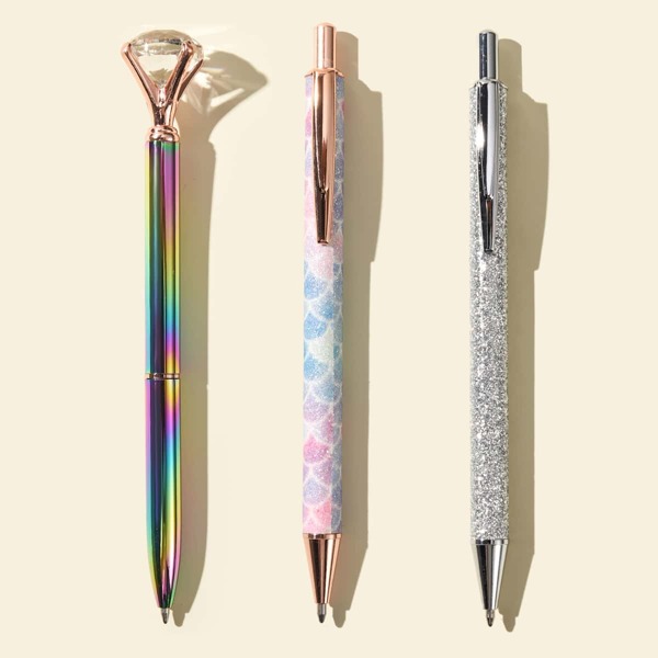 

3pcs Diamond Ballpoint Pen Set, Black