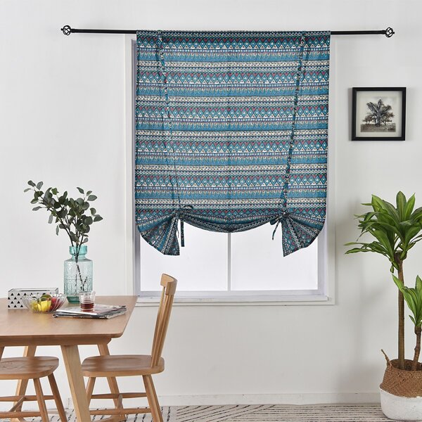 

Geometric Pattern Single Panel Curtain, Multicolor