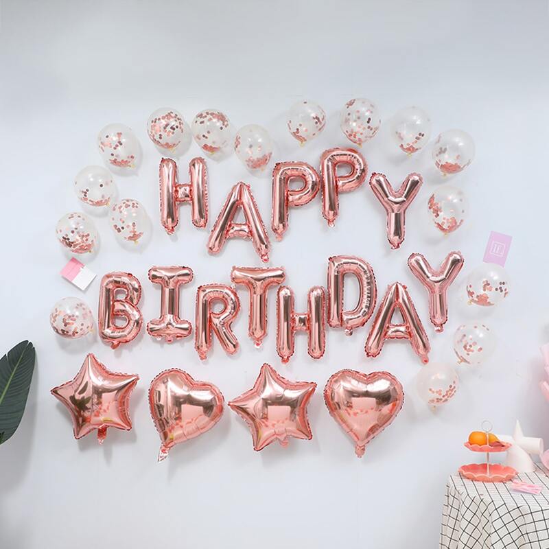 

32pcs Birthday Decorative Balloon, Multicolor
