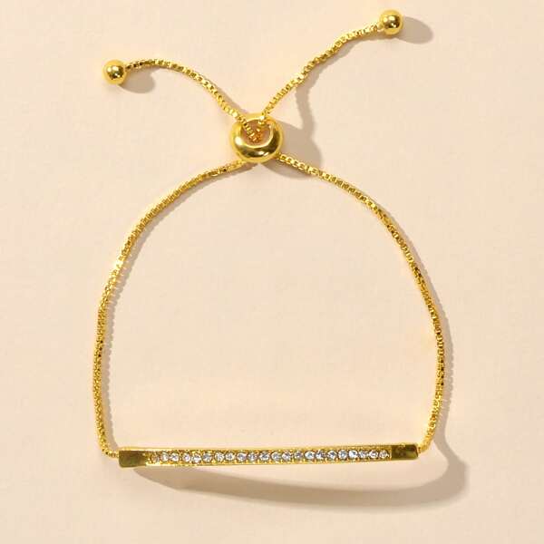 

Rhinestone Decor Bracelet, Gold