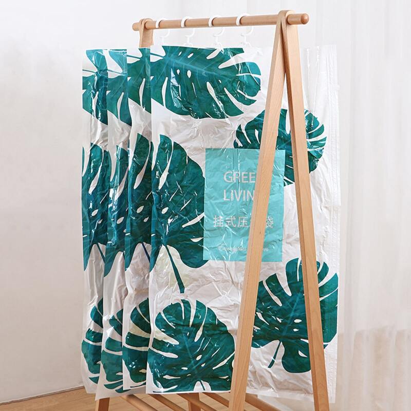 

1pc Leaf Pattern Clothing Compression Bag, Multicolor