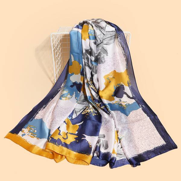 

Leaf Print Scarf, Multicolor
