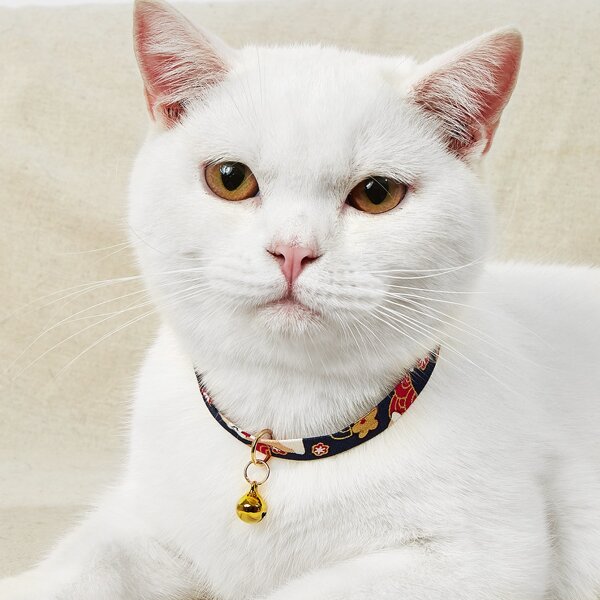 

1pc Flower Print Pet Necklace, Multicolor