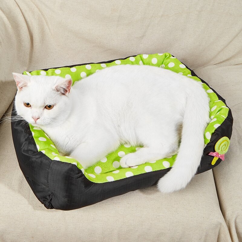 

1pc Polka Dot Pattern Pet Bed, Multicolor