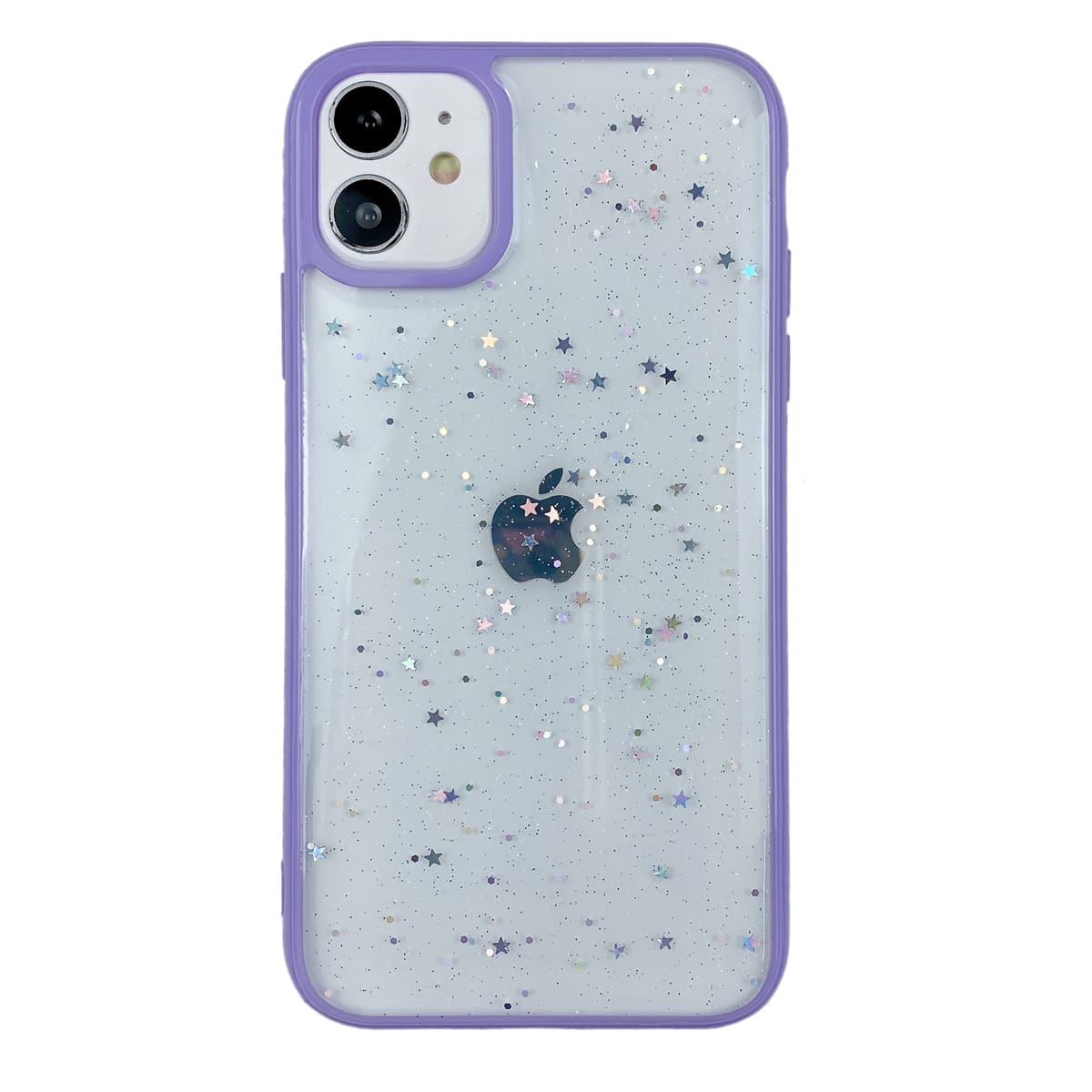 

Glitter Contrast Frame iPhone Case, Purple