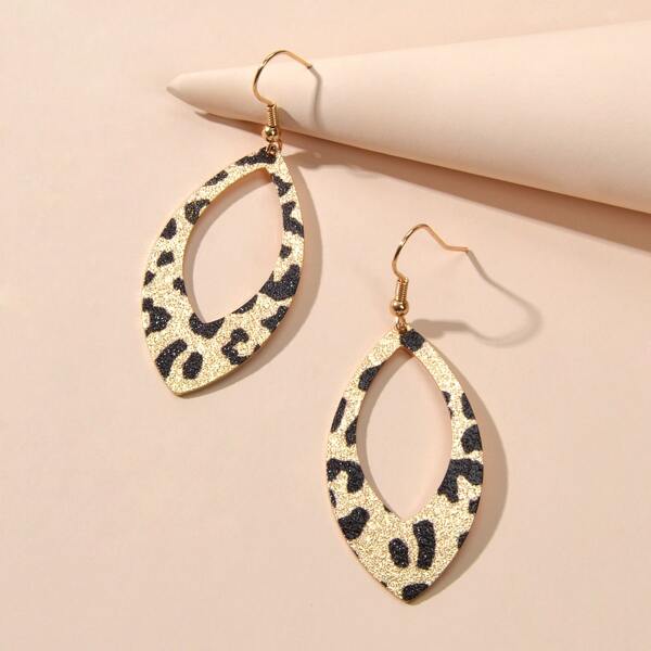 

Leopard Pattern Waterdrop Drop Earrings, Multicolor
