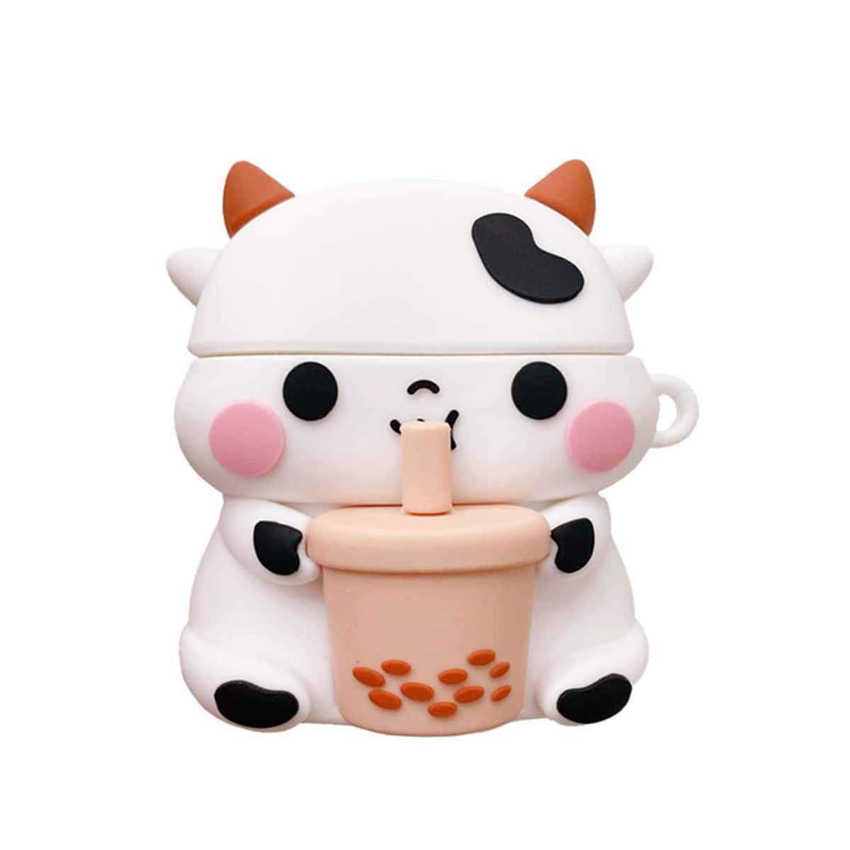 

Cartoon Cow Design AirPods Case, White