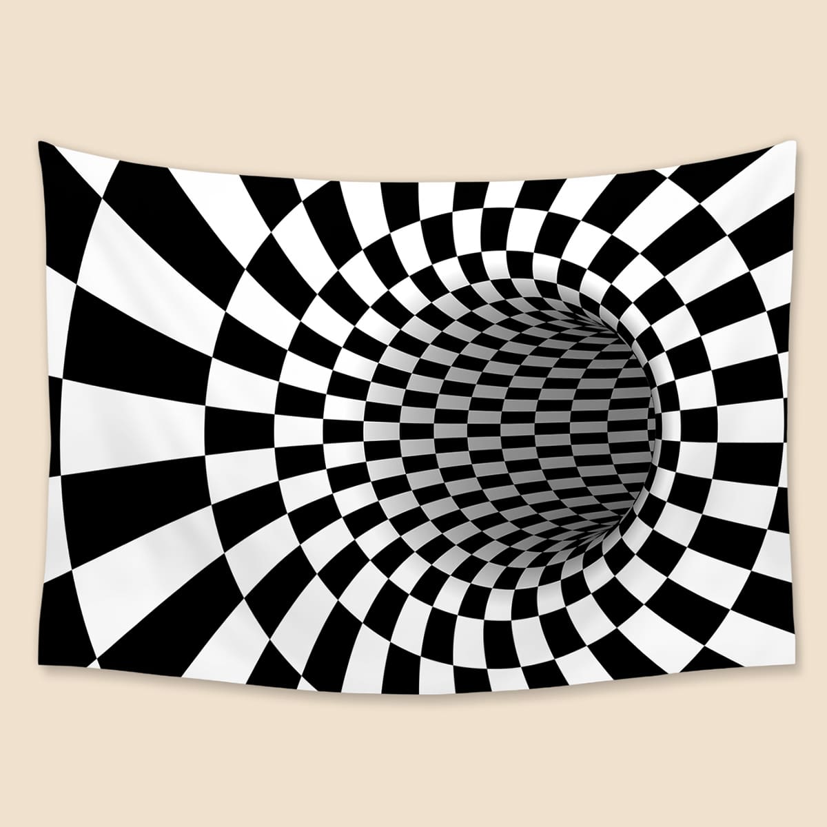 

Plaid Pattern Tapestry, Black and white