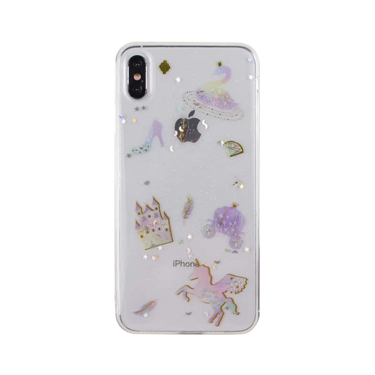 

Glitter Castle & Unicorn Print iPhone Case, Multicolor