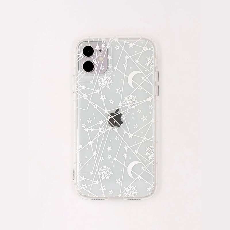 

Star & Moon Print iPhone Case, Clear