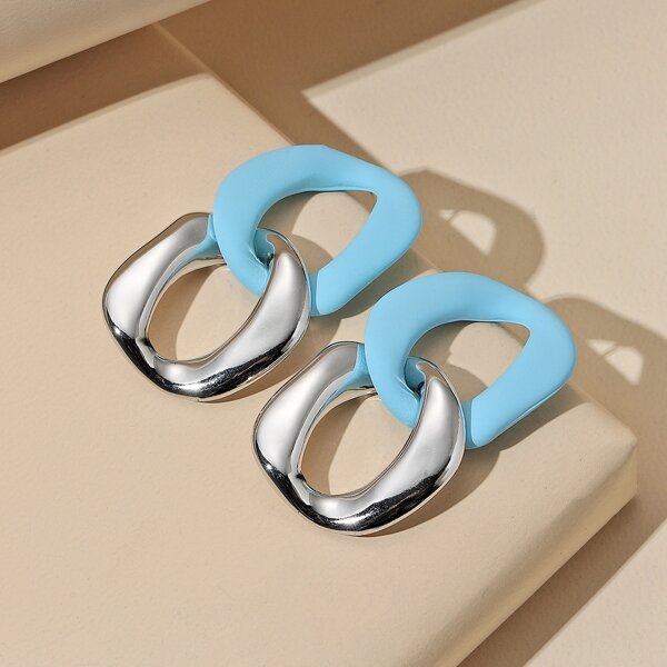 

Color Block Drop Earrings, Multicolor