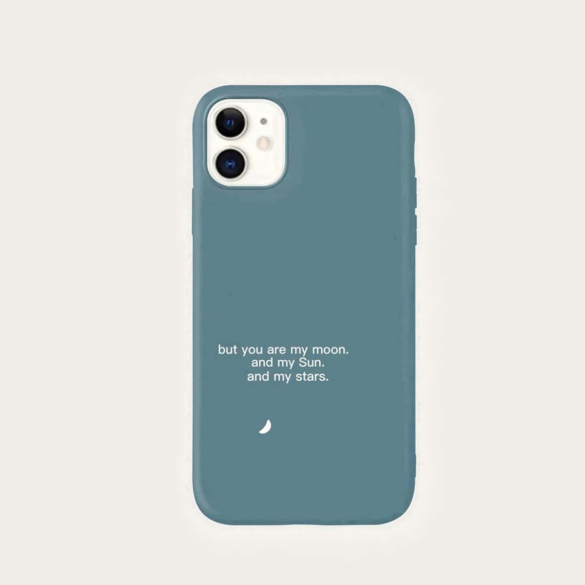 

Slogan Graphic iPhone Case, Blue