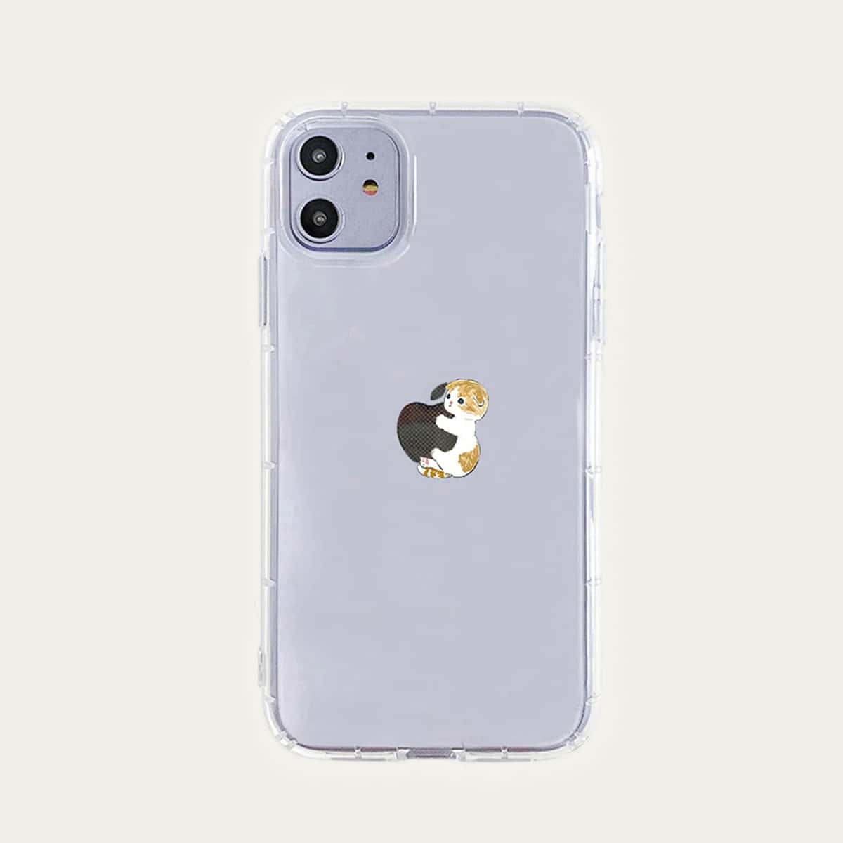 

Cat Pattern Clear iPhone Case, Multicolor
