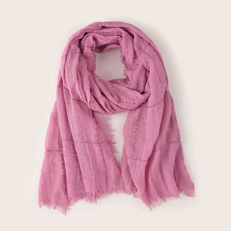 

Raw Hem Scarf, Pink