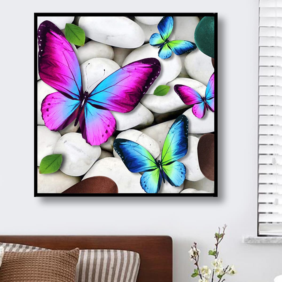 

Butterfly Print DIY Diamond Painting Without Frame, Multicolor