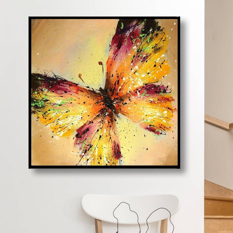 

Butterfly Print DIY Diamond Painting Without Frame, Multicolor