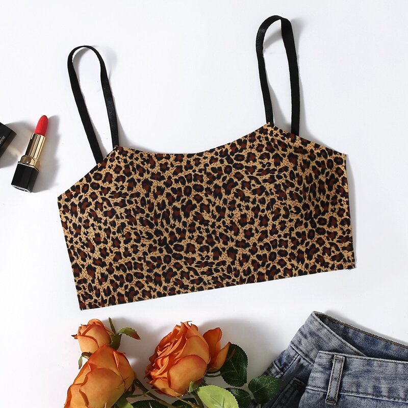 

Leopard Adjustable Strap Bralette, Multicolor