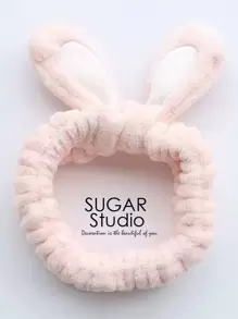 1入組兔耳細節沐浴髮帶