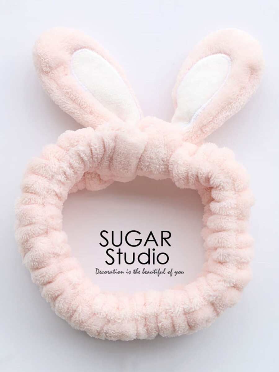 1入組兔耳細節沐浴髮帶