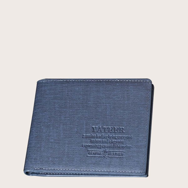 

Men Letter Embossed Small Purse, Blue