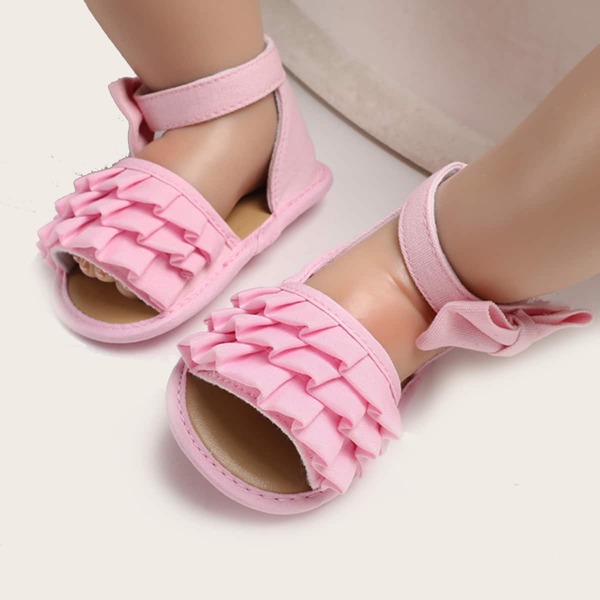 

Baby Girl Layered Ruffle Sandals, Pink