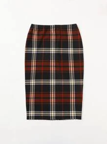 SHEIN Clasi Plus Plaid Pattern Skirt - Multicolor - View 2