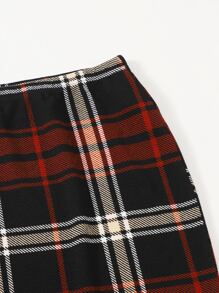 SHEIN Clasi Plus Plaid Pattern Skirt - Multicolor - View 3