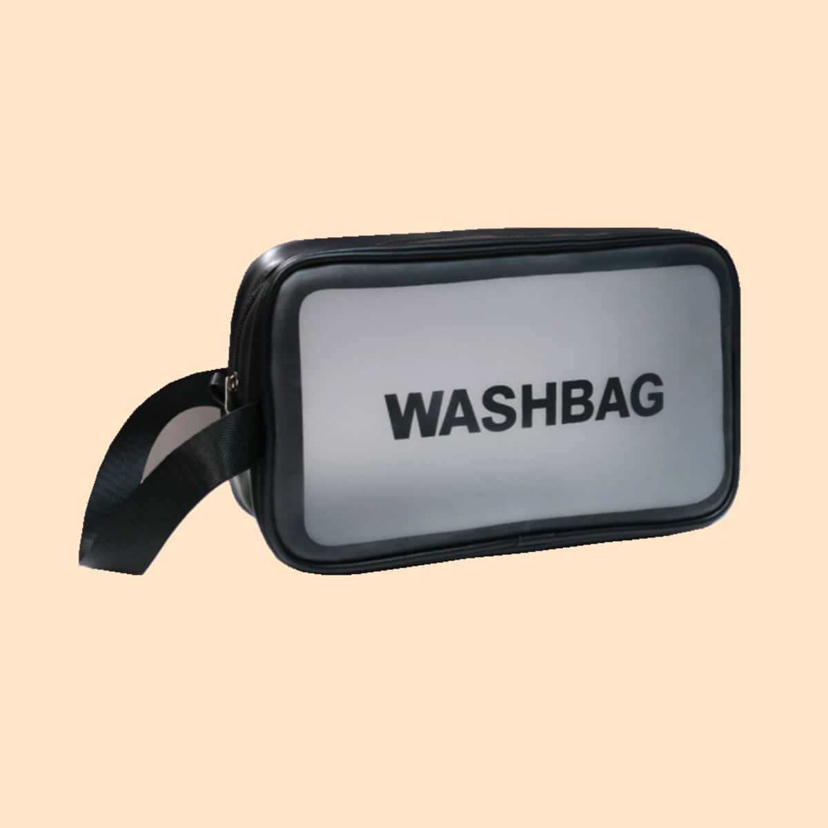 

Letter Graphic Makeup Bag, Black