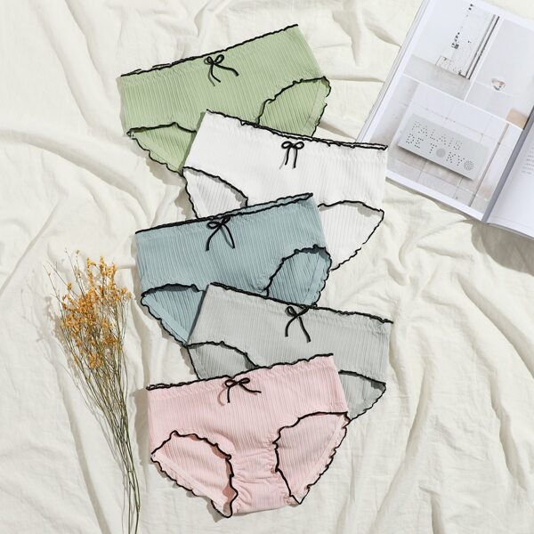 

5pack Rib Panty Set, Multicolor