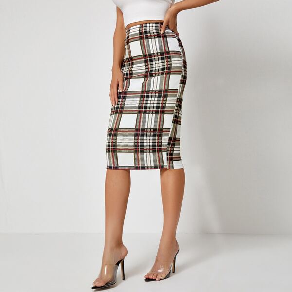 

Tartan Pencil Skirt, Multicolor