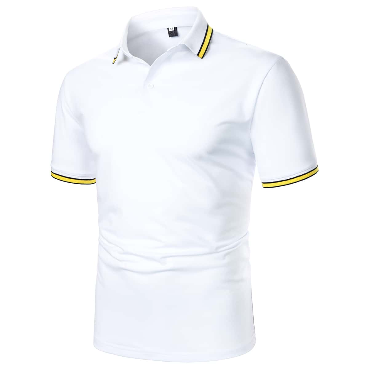 

Guys Striped Tape Polo Shirt, White