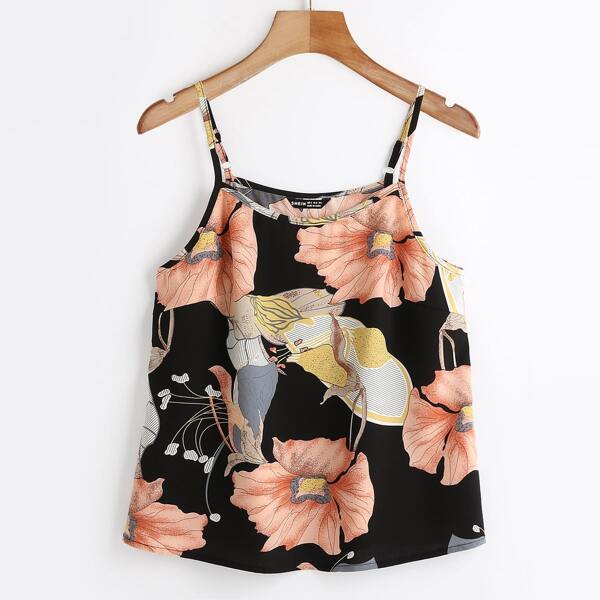 

All Over Floral Print Cami Top, Multicolor