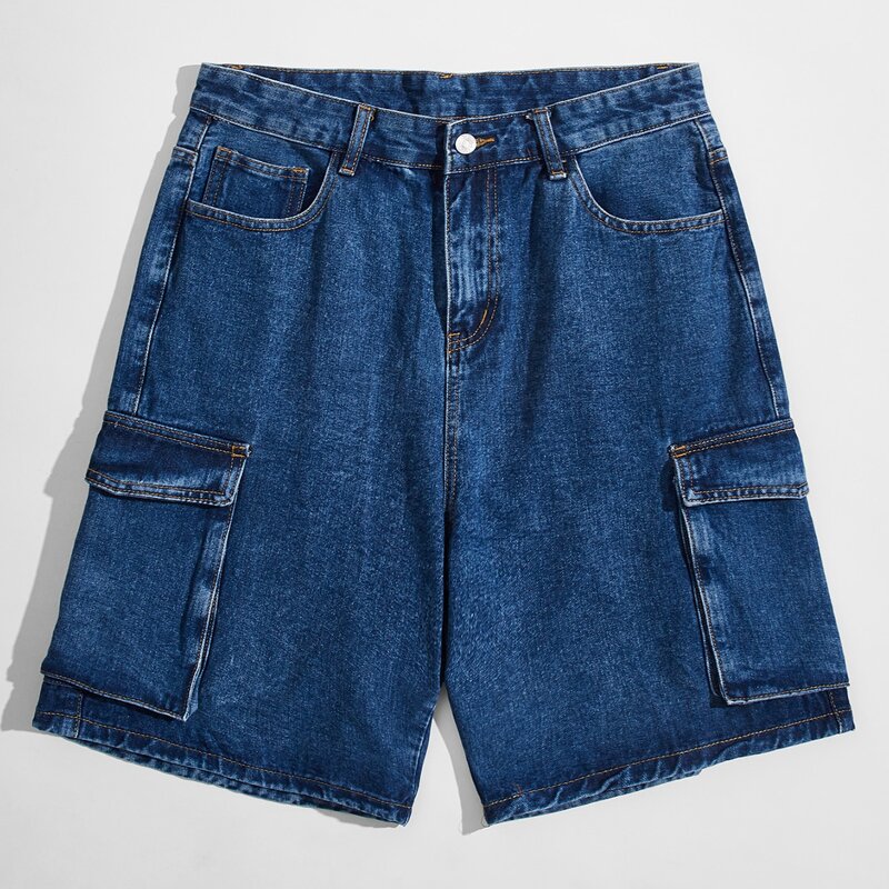

Guys Flap Pocket Side Denim Shorts, Dark wash