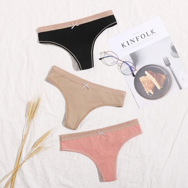 

3pack Mesh Trim Panty Set, Multicolor