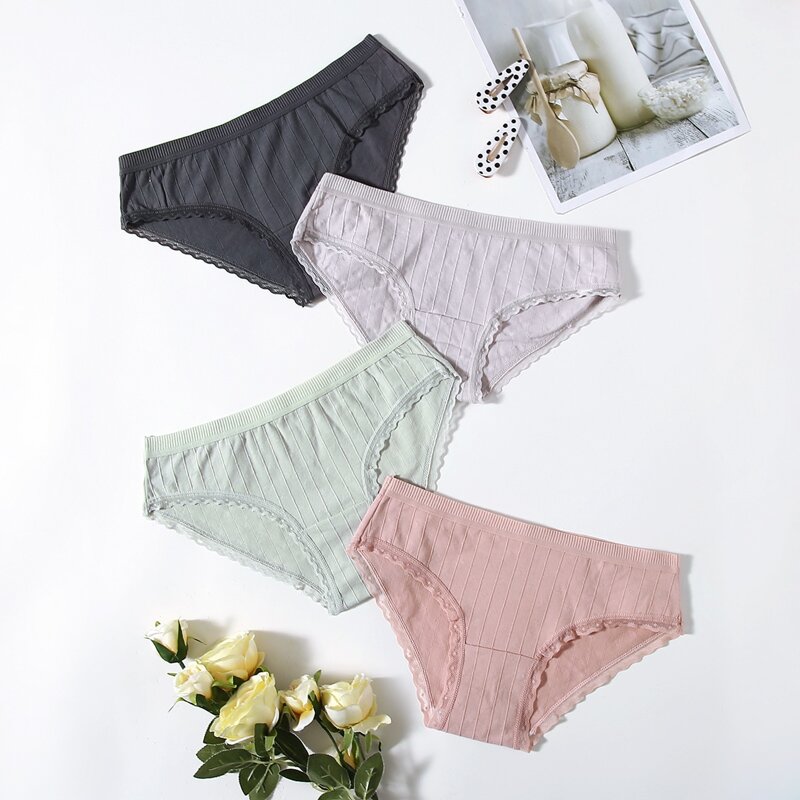 

4pack Plain Panty Set, Multicolor