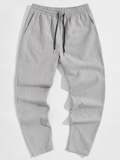 Manfinity Men Drawstring Waist Striped Pants