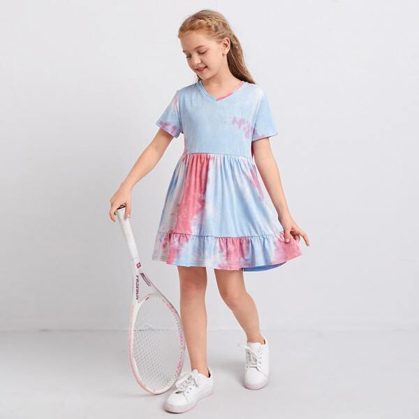 

Girls Tie Dye Smock Dress, Multicolor