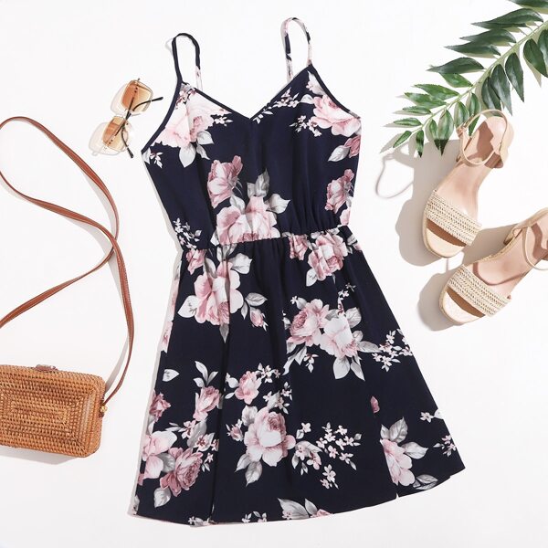 

Floral Print Cami Dress, Navy blue