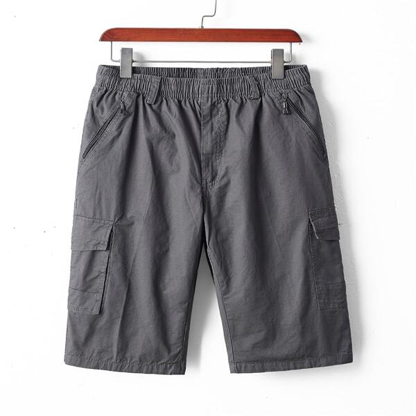 

Men Flap Pocket Cargo Shorts, Dark grey