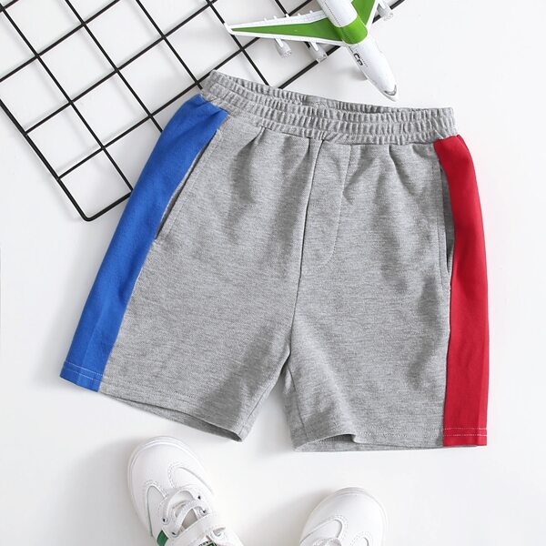 

Toddler Boys Contrast Sideseam Track Shorts, Grey