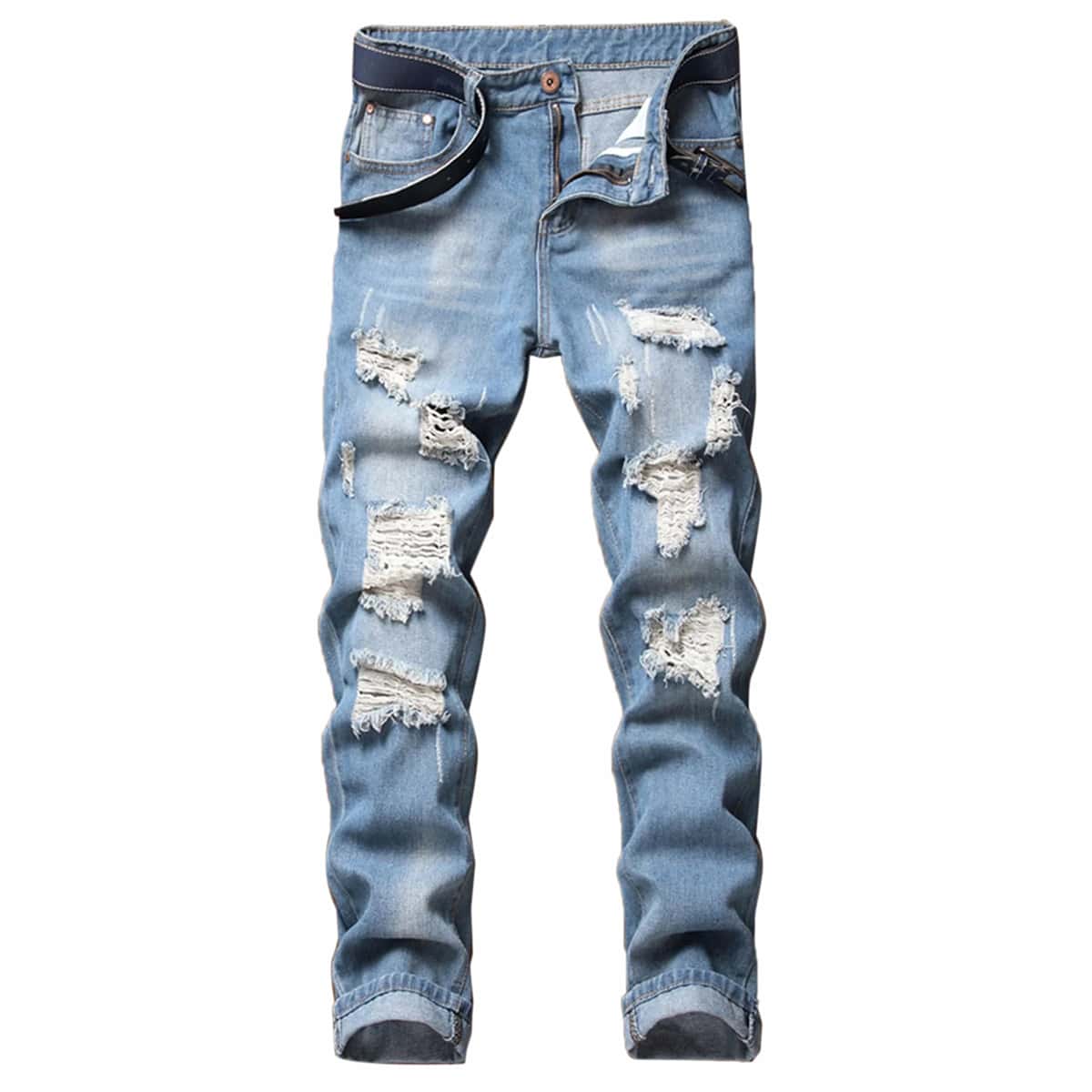 

Guys Ripped Jeans, Light wash