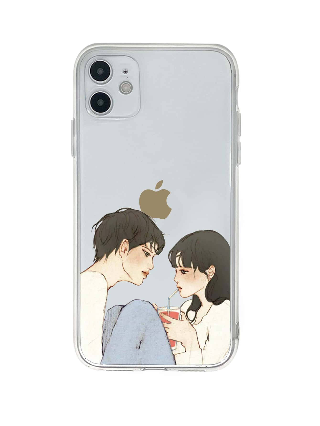 Funda compatible con iphone transparente con estampado de pareja - transparente - Ver 1