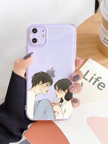 Funda compatible con iphone transparente con estampado de pareja - transparente - Ver 3