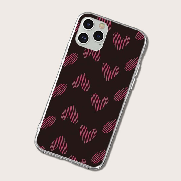 

Чехол для iPhone с узором сердечка, Многоцветный