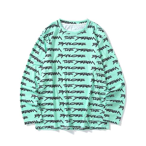 

Men Allover Letter Graphic Tee, Multicolor