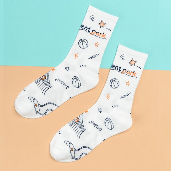 

Letter Graphic Socks, Multicolor