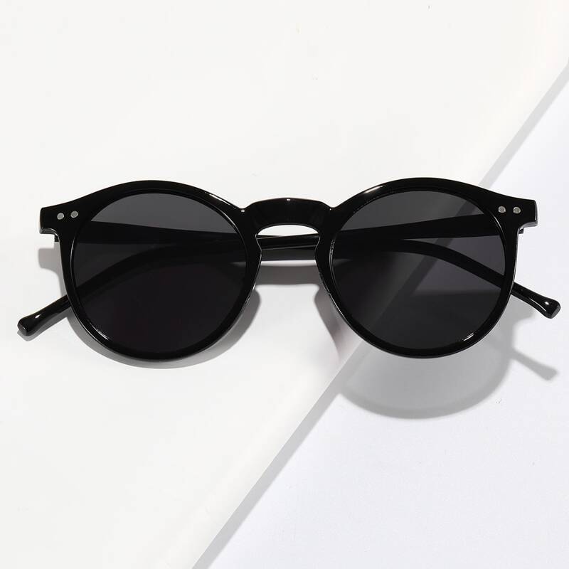 

Guys Round Frame Sunglasses, Black